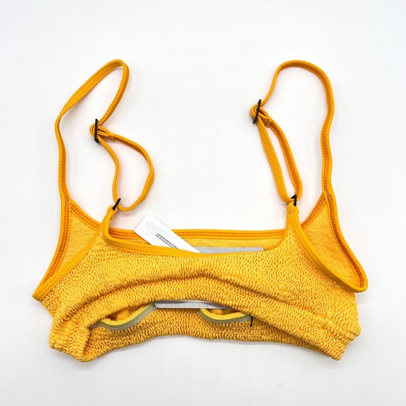 BOND-EYE Strap Saint Crop Bikini Top Womens One Size Sunny Eco Yellow NWT - Picture 5 of 9